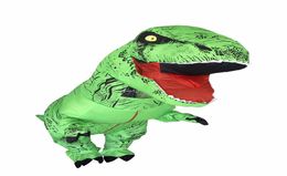 Trex dinosauruskostuum voor volwassen Trex Dinosaur opblaasbaar kostuum Fancy Dress Halloween Pak Brown Party Mascot -kostuum TO3224423