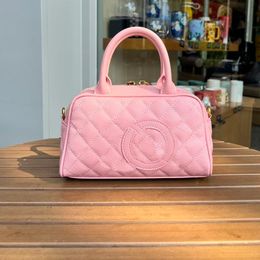 Mini sac fourre-tout tricolore en cuir caviar patchwork alphabet sac à main de luxe classique porte-monnaie d'extérieur avec poignée de la même couleur sac à bandoulière en matériel doré 21 25 cm