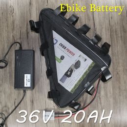 Triângulo da Bateria 36 V 20AH Li ion batterij para bafang bbs01 bbs02b