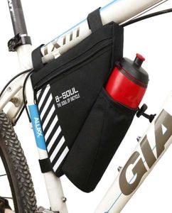 Bolsa triangular para tubo superior de bicicleta, bolsas para herramientas de reparación de marcos delanteros, bolsa para sillín de bicicleta MTB con bolsillo para botella de agua, sin botella 11624353