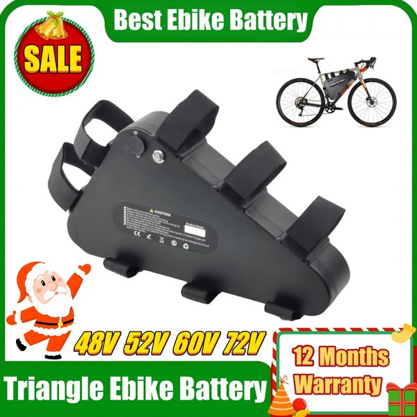 Triangle Batteries de vélo électrique 48 v 52 volts 28ah Triangle Ebike 52 volts 20ah Batterie au Lithium-ion Batterie de tube vers le bas pour bricolage VTT 1000 W 1500 W moteur