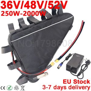 Batterie triangulaire pour vélo électrique, 36/48/52V, 13/15/18/20/25/30/40ah, Bafang 500/1000/1500/2000W