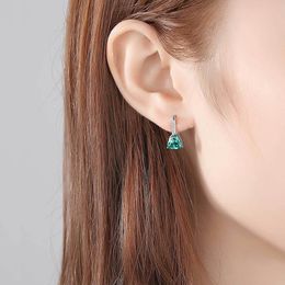 Triangle Gem Stud Moles d'oreilles S925 Silver Zircon Boucles d'oreilles colorées Europe Fashion Fashion Orect Moucrages d'oreilles