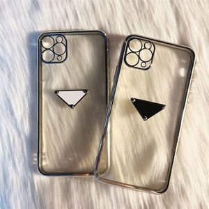 Triangle Luxe Mobiele telefoonhoesjes iPhone Case Transparant Designer Plated Frame voor iPhone14 Pro Max Plus 13Promax 12 Mini XS XR 7 8P