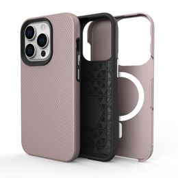 Driehoek magnetische schokbestendige hoesjes voor iPhone 15 14 Plus 13 12 11 Pro Max Samsung S24 S23 Plus Ultra Hybrid TPU PC Hard Cover Case