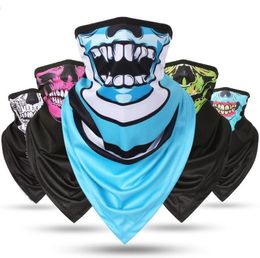 Triangle Scargé Skull Ghost Head enveloppe magique Scarf Masques de chasse tactique Randonnée extérieure Randonnée Anti UV Bandage Couper Face Face Shield