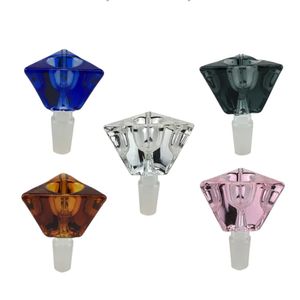 Triangle Shape Fumer Bols en verre glissez filtre Bowl épais 14 mm 18 mm Femelles mâles Joix d'eau Bongs