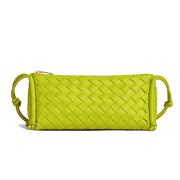 triangle sac à bandoulière tissage en cuir véritable carré citron kiwi vert femmes mini sacs à main sac à fermeture à glissière sacs de créateurs trio pochette sur sangle portefeuille sac à main PYRAMID