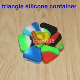 Triangle Silicone Pots Dab Wax Conteneur 1.5ml Pots En Silicone Herbe Sèche Cire Boîte Conteneur Dab Non Solide Couleur Pur silicone barboteur bong