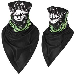 Triángulo Calavera Fantasma Bufandas mágicas Pasamontañas Motocicleta Mascarilla Cubierta Táctica Cs Paintball Cuello Polaina Tubo Bufanda Moto Moto Bandana Cabeza Envuelve Turbante