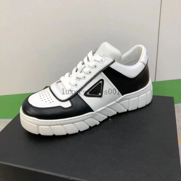 Triangle Sneaker Designer Men Downtown Chaussures monochrome en cuir perforé Cuir Casual Shoes Trainer Sneakers Runner Shoetop-Quality Skate Shoe 5.14 02