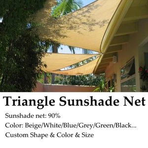 Triangle Sun Shade Net Brown Fabrics Ombrage de 90% Extérieur Anti-UV Gardebo Gazebo Shadow Autom