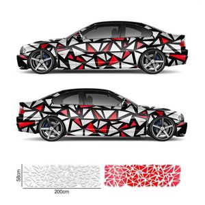 Diseño de triángulos decoración de bricolaje pegatinas de automóviles carreras de cuerpo completo accesorios de calcomanías de vinilo exterior para fiat ducato opel corsa d r230812