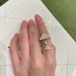 Anneaux triangulaires Designer pour femmes de luxe Hommes Classique Bague ouverte Finger Sizer Femmes Bague Mode Bague de mariage Bague de fiançailles Bijoux G5