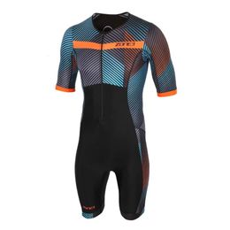 Triathlon Schaatspak Wielertrui Korte Mouw HEREN Jumpsuit Outdoor Team Road Mtb Hardloopkleding Maillot Ciclismo 240105