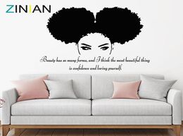 Tribale Afrikaanse vrouw Decal schoonheid Citaat Mooie Afro Girl Home Decor Woonkamer Slaapkamer Vertrouwen Wandstickers Salon2246903