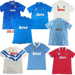 top 1988 1989 1990 1991 Napoli Retro Soccer Jerseys 87 88 89 90 91 93 Nápoles Maradona Vintage Calcio Classic Vintage Camisetas de fútbol