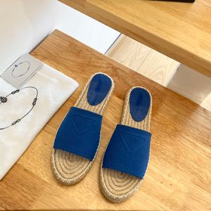 Tribute Woven Fabric espadrilles Pantoufles Mule Slides Sandales Flattie Talons plats Designers de luxe pour femmes Mode décontractée Chaussures de plage chaussures d'usine