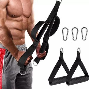 Accesorio de cable de cuerda desplegable para tríceps con 2 piezas de mangos ajustables, bandas de resistencia para gimnasio en casa, equipo de entrenamiento 240127