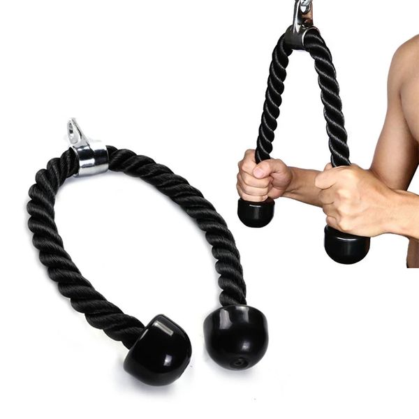 Accesorio de cable de la cuerda de tríce empuje el cable de retiro para el ejercicio de culturismo entrenamiento de fitness de gimnasia nylon recubierto de servicio pesado 240402