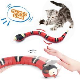 Tricky Snake Cat Toys Interactivo Inducción eléctrica Serpiente Juguete Smart Sensing Tease Toys para gatos Accesorios de juego Suministros para mascotas 240226