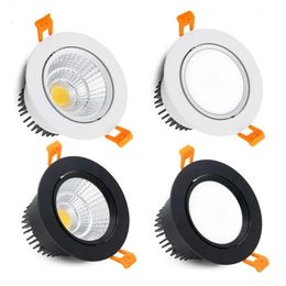 Tricolor Verwisselbare Anti Glare Inbouw LED Downlighters 5W 7W 9W 12W 15W 20W COB Plafondlamp Spot Verlichting AC90-265V Led Drive