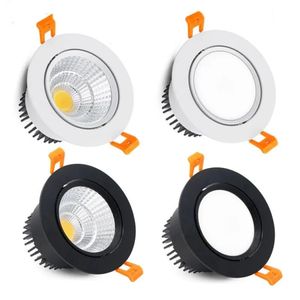 Tricolor Changeable Anti Glare Recessed LED Downlights 5W 7W 9W 12W 15W 20W COB Ceiling Lamp Spot Lights AC90-265V Led Drive
