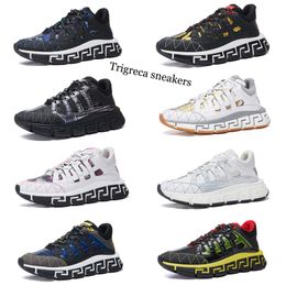 TriGreca Sneakers Designer Sneaker Sasual pour hommes Running Trainer Outdoor High Quality Platform Shoes Calfskin Leather Abloh superpose