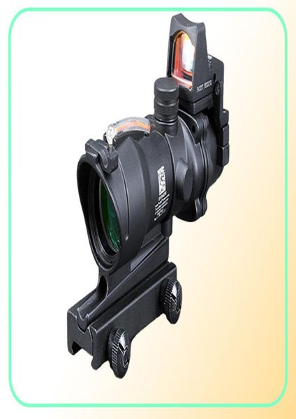 Trijicon ACOG 4x32 Noir Tactique réelle réelle Optique Collimateur illuminé rouge Dot Dot Hurting Riflescope1504784
