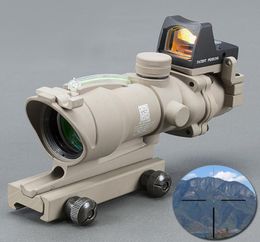 Trijicon Acog 4x32 Tan Tactical Real Fiber Optic Green Illumined Black Red Dot Sight Hunting Riflescope8205109