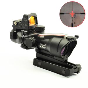 Trijicon ACOG Style 4X32 Real Fiber Source Red Illuminated Scope avec RMR Micro Red Dot