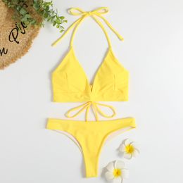 Trikini sexy goedkope string bikini's 2023 dames driehoek gevulde zwempak massief braziliaans badmode vrouwelijk badkleding strandkleding