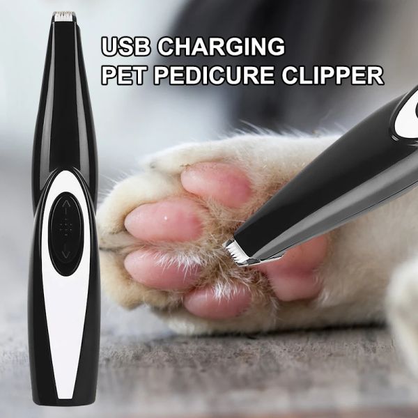 Trimmer Dog Clipper Electric Pet Foot Foot Trimmer Professional Pet Trimm Dog Tooming Clippers USB Coiffure de cheveux d'animaux de compagnie rechargeable