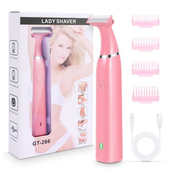 Trimmer HTC Electric Razor Femmes Shaver / Trimmer Trimez de poils pubiens rechargeables pour les bras de bras Underarms Bikini, Wet Dry Holdas