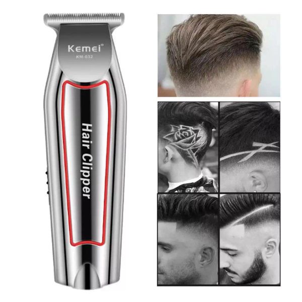 Trimmer Kemei Electric Hair Clipper KM032 Barber sculpture Triming Hair Professional Clipper Ceramic Blade Trimmer sans fil