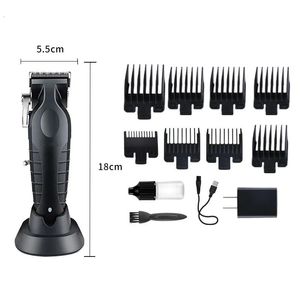 Trimmer Kemei Electric Pusher KM2296 with Base Electric Pusher USB Oil Head Engraving Pusher Hair Cutting Gallery Barber 231102