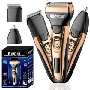 Trimmer Kemei KM1429 3 en 1 puissant rasoir électrique pour le visage Coiffure Coimer à rasage de barbe Machine de rasoir Razor Nez Eaute Coiffure pour hommes