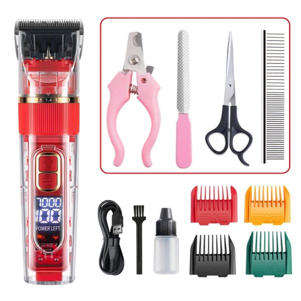 Trimmer Pet Electric Hair Trimmer Coimer Cat Cat Cat multifonctionnel Ensemble d'épilatoires imperméables Epilator Clipper Pitre de nettoyage pour animaux de compagnie