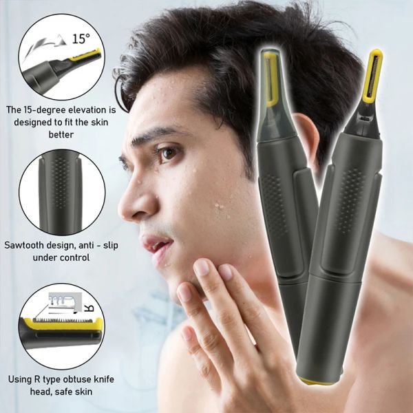 Trimmer Ultra mince Trimmer de précision pour les hommes Hair Nes Rasage électrique Coiffre de poils de nez Mini tranche d'oreille portable étanche.