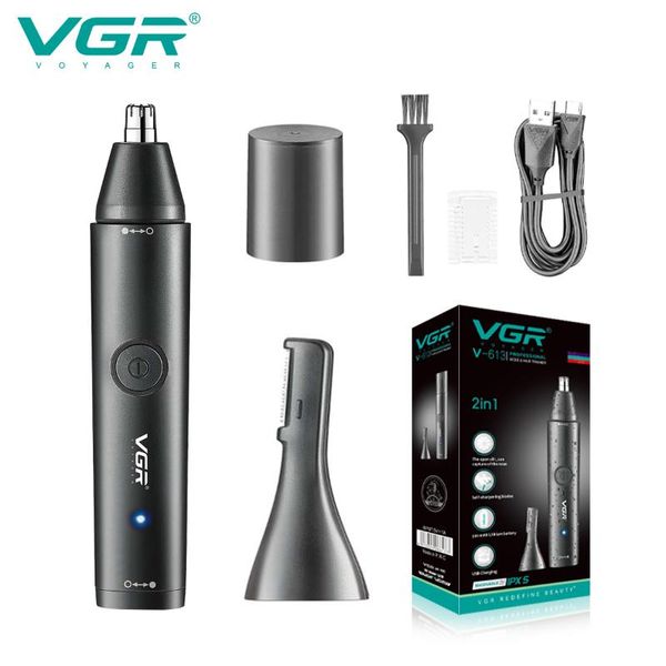 Tondeuse Vgr 2 en 1 tondeuse électrique pour hommes toilettage du visage barbe favoris rasoir lavable rechargeable oreille tondeuse à sourcils