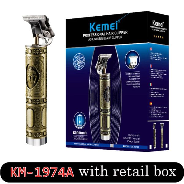 Trimmers 0 mm Machine de afeitar de cabeza calva Kmei calder el trímero Kemel Kamei Shaver Kemei Cortando el detalle de la acabado de Kemei