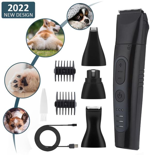 Trimmers 4 sur 1 animal de compagnie Clipper Machine de toilettage Machine Clippers pour tailler les cheveux autour de Paws Oreilles Gouleur d'ongles de coupe de cheveux préfestionnelle pour chiens