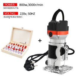 Trimmers 800 W 30000 rpm Houtfreesgereedschap Combo Kit Elektrische houtbewerking Hines Power Timmerwerk Handmatige trimmer Gereedschap met frees