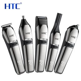 Trimmers Aikin HTC Kit de coupe-cheveux multifonctionnelle Kit 5 en 1 Home Utilisez des coupeurs de nez de la machine à découper les cheveux ensembles de toilettage pour hommes