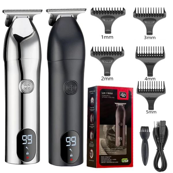 Trimmers Ceramic Blade Electric Hair Clipper Men Barber Barbe Triming Machine de coupe de cheveux rechargeable pour les hommes Couppe de cheveux adulte à faible bruit