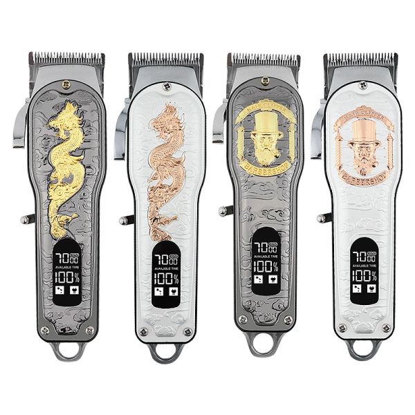 Trimmers Hiena Black Gold Dragon Hair Professional Clipper Hairless Coiffre Machine Machine de rasoir masculin Clipper Hair Trimmer Beard