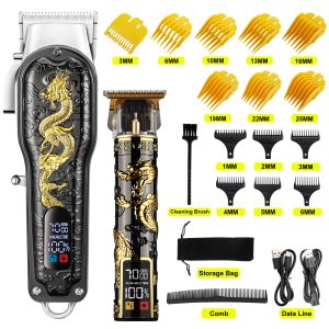 Trimmers Hiena Black Set Trimeuse de cheveux de cheveux professionnels rechargeables pour hommes Machine de coupe de cheveux raser la barbe Machin Coup Machin Beard