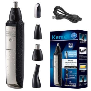 Recortadores Keme 3in1 Nariz de la oreja impermeable Recortador de cabello para hombres Barba de ceja recargable Tiradora eléctrica Cleaner de oreja