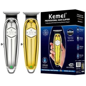 Trimmers Kemei 1973 Pro Electric Full Metal Barber Shop Hair Trimmer Professional Beard Trimmer pour hommes Hair Cutting Machine Lithium Ion