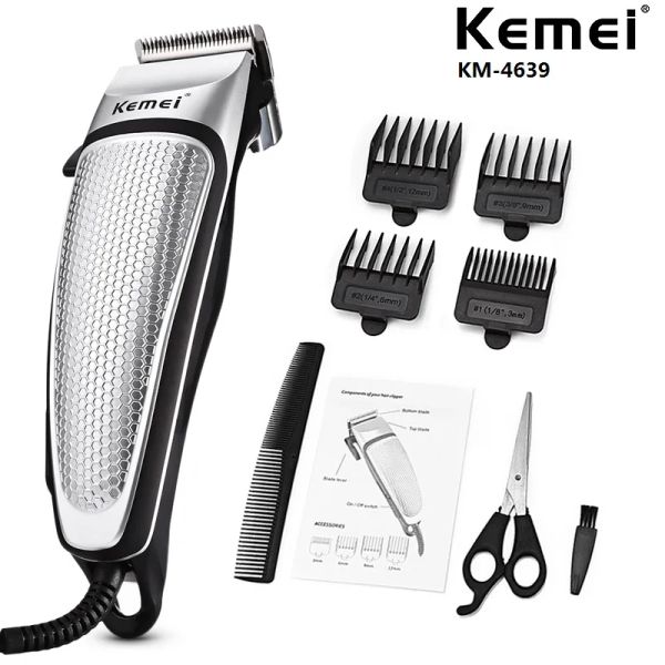 Trimmers Kemei 4639 Electric Clipper Mens Hair Cippers Professional Trimm Home Tool Machine à barbe à faible bruit